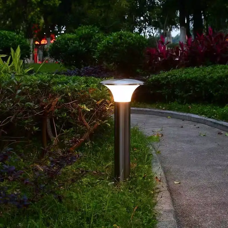 Stainless Steel LED Mushroom Lawn Light, Modern Outdoor Waterproof Landscape Lamp, Garden Villa Courtyard Pathway Lighting