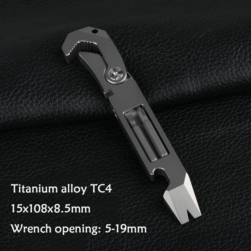 Titanium Alloy TC4 Crowbar EDC Tools Screwdriver Wrench Hand Outdoor Camping Gear EDC Multifunction Tools Gift