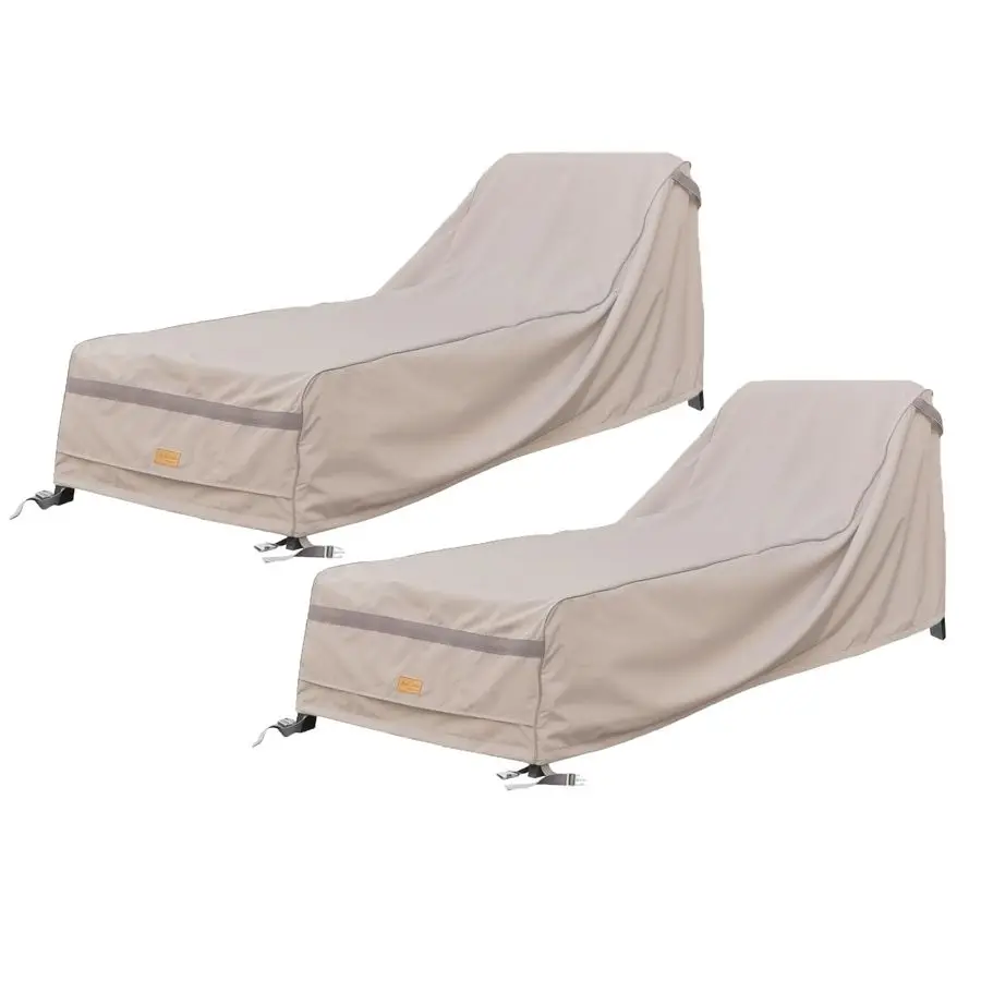 

Patio Chaise Lounge Cover Waterproof,Heavy Duty Outdoor Lounge Chair Covers,Beige Durable Patio Furniture Covers,2Pack,84L32W30