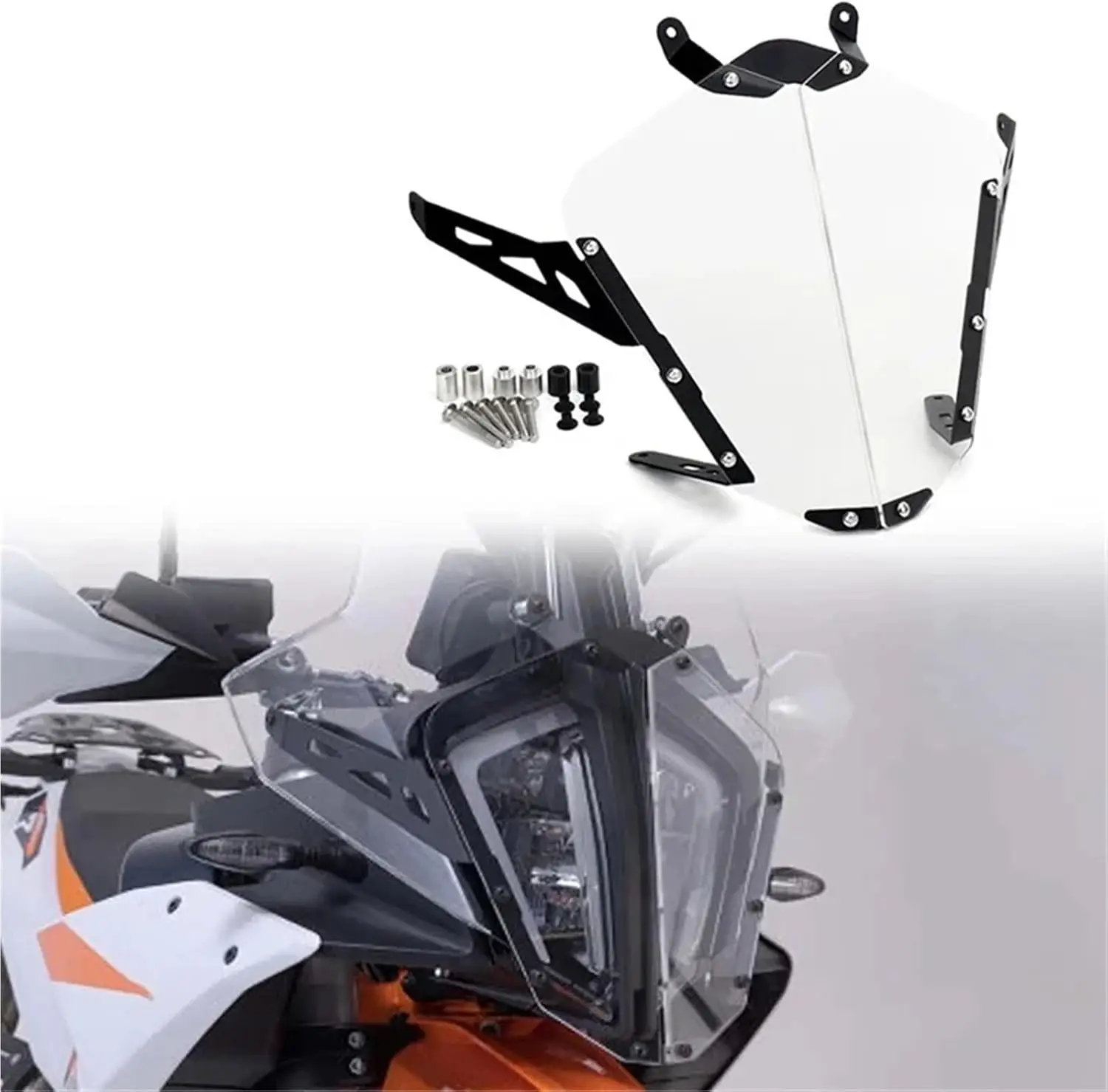 

Motorcycle Headlight Guard Head Light Lamp Protector Cover Acrylic For 790 Adventure R 890 Adventure R 2023-