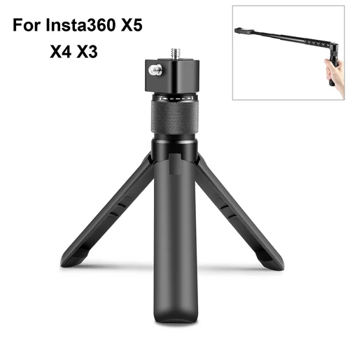 PULUZ-trípode de escritorio con mango giratorio, accesorios para cámara DJI Osmo 360 / Insta360 X5 X4 X3 / Gopro con tornillo 1/4