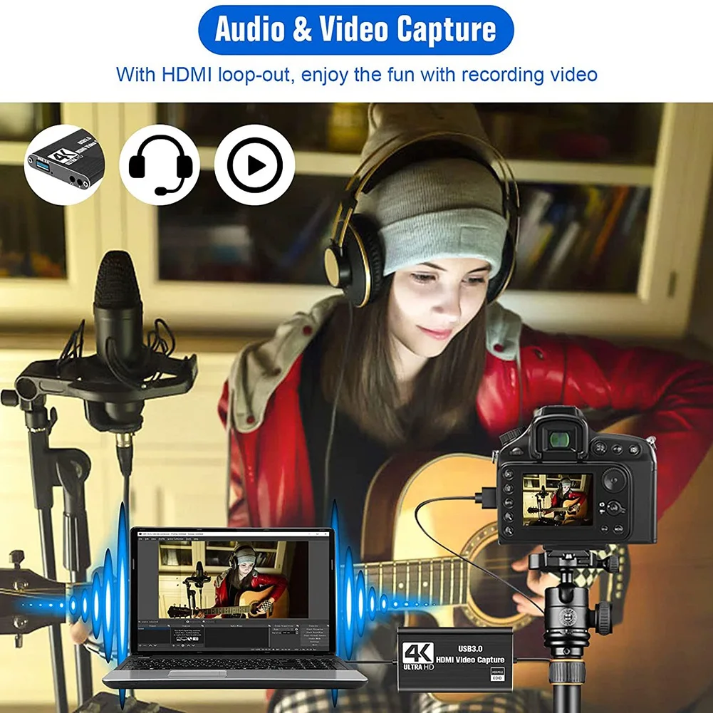 

HOT New Video Capture Card, Switch Capture Card for Switch, 4K 1080P 60FPS for Streaming Video Recording for /DSLR/Camera