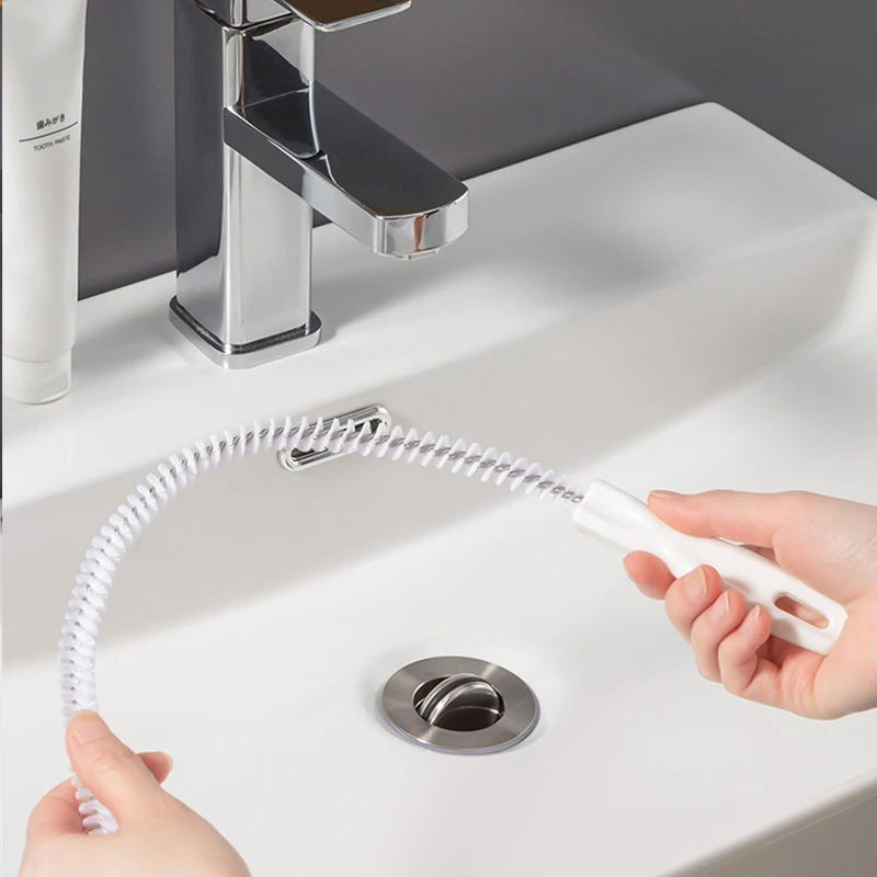 Pipe Dredging Brush Bathroom Hair Sewer Sink Cleaning Brush Drain Cleaner Flexible Cleaner Clog Plug Hole Remover Tool