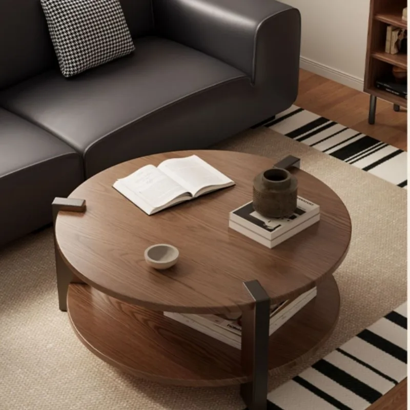Solid wood round table household sofa bedroom side table Nordic creative small apartment small coffee table tea  side