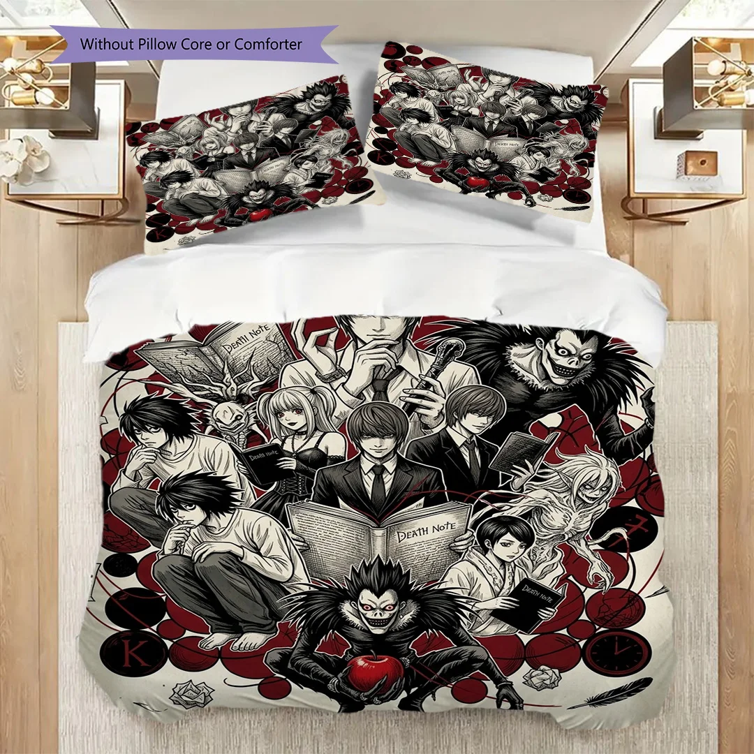 Duvet Cover Set with Death Note Patterned Pillowcase & Printed Design Daily Bedroom Bedding-kwq319