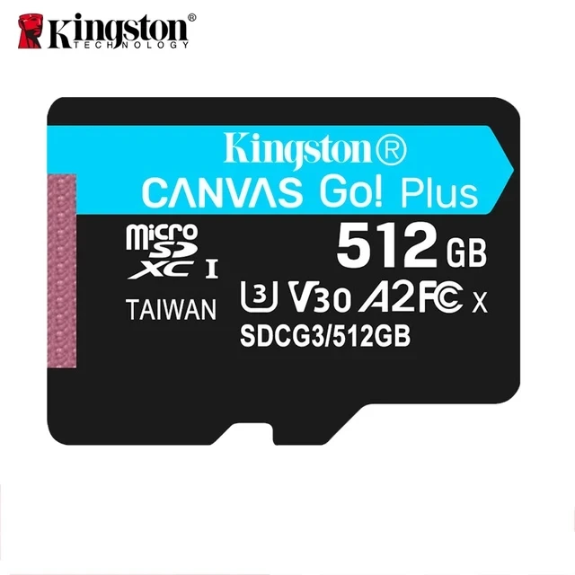 Oryginalne płótno Kingston Go! Plus karta microSD Szybka karta pamięci 4K 64 GB 128 GB 256 GB 512 GB UHS-1 A2 do smartfona