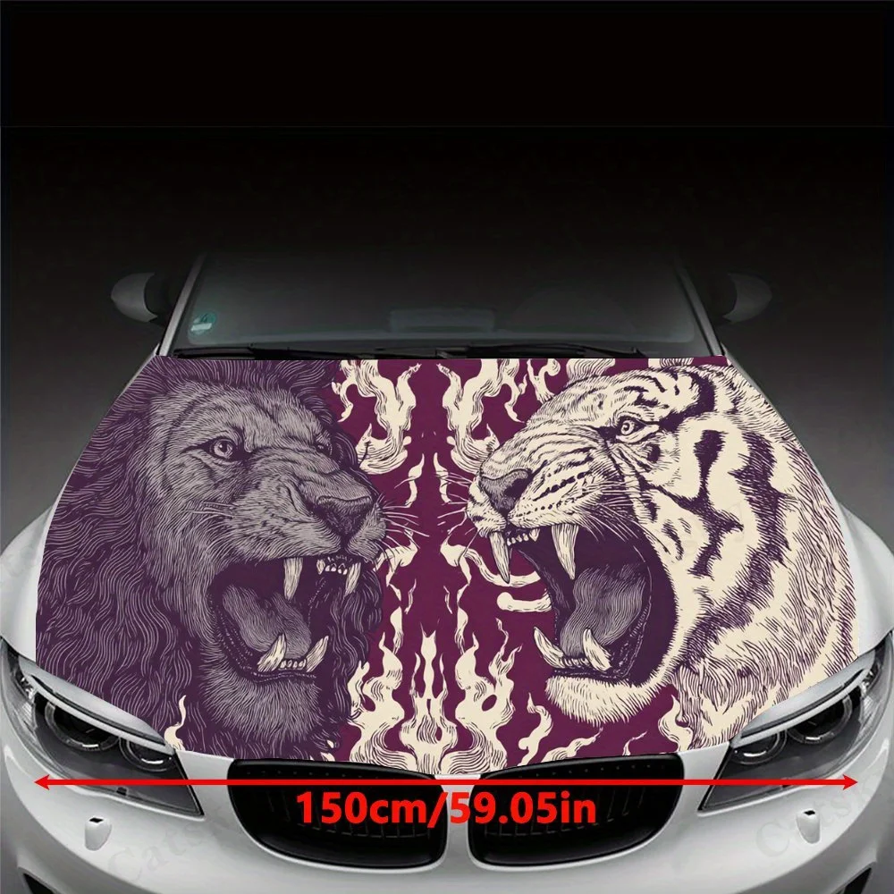 ملصق غطاء محرك السيارة باللون الأرجواني والبرتقالي، ملصق فني تلقائي، ديكور يلتف الفينيل الخارجي للسيارة، هدية لمحبي السيارات، U