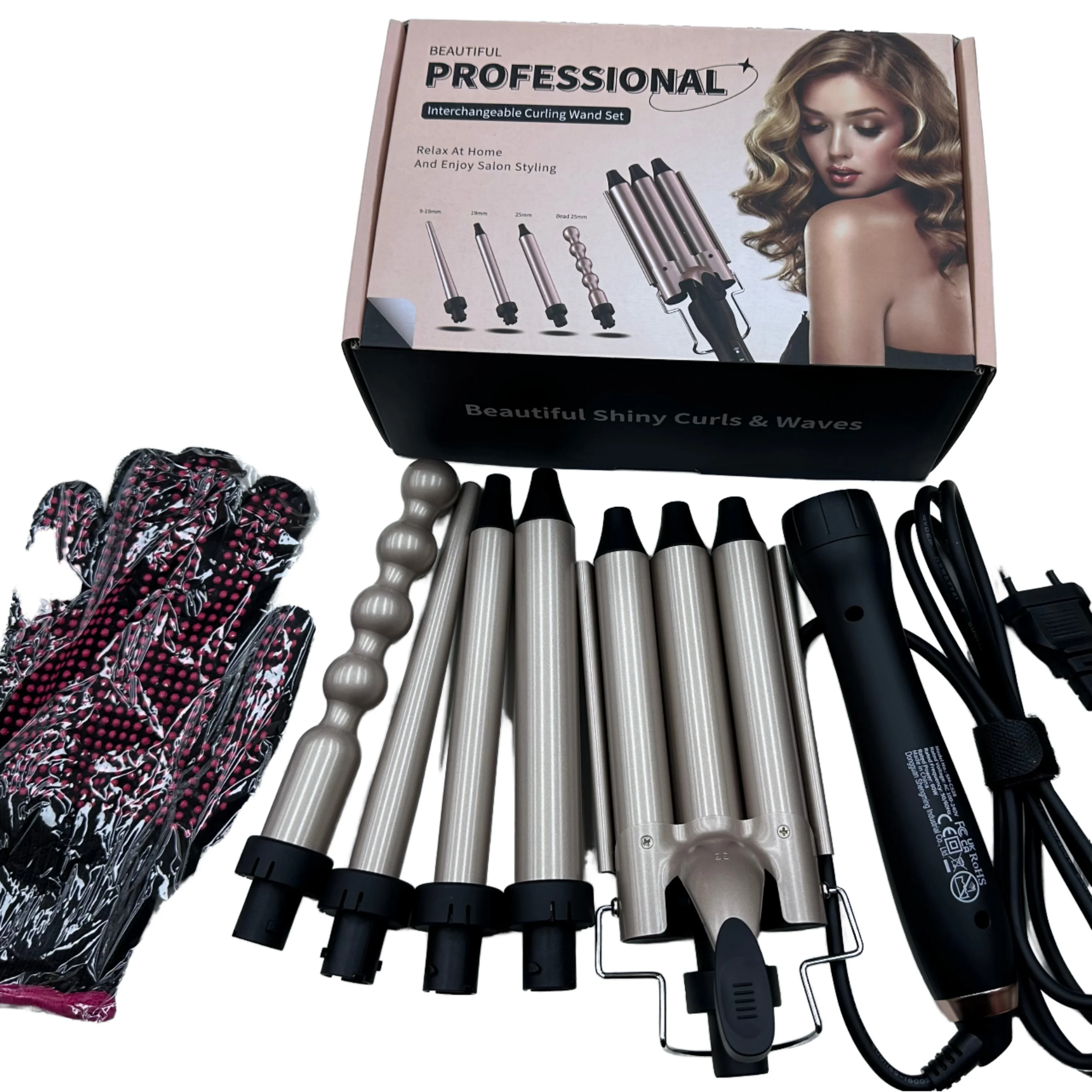 

Professional 5-in-1 Hair Styling Tools Top Selling PTC Electric Heater LCD Hot Comb Hair Curler Hair Straightener Household