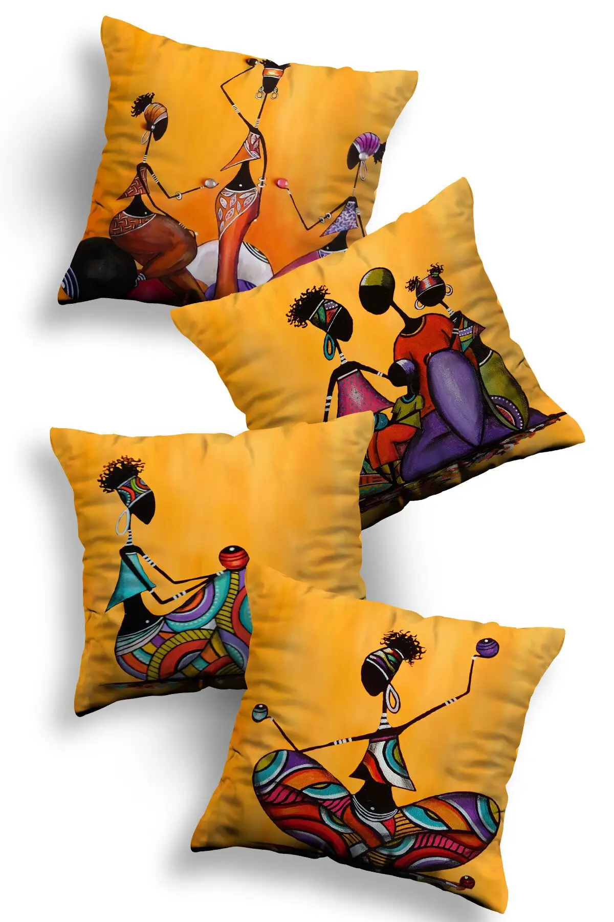 Decorative 4 Pillows - Throw Pillow Cover Modern Design, Home Decoration, Stylish Rooms, Women's Themed, Free Shipping