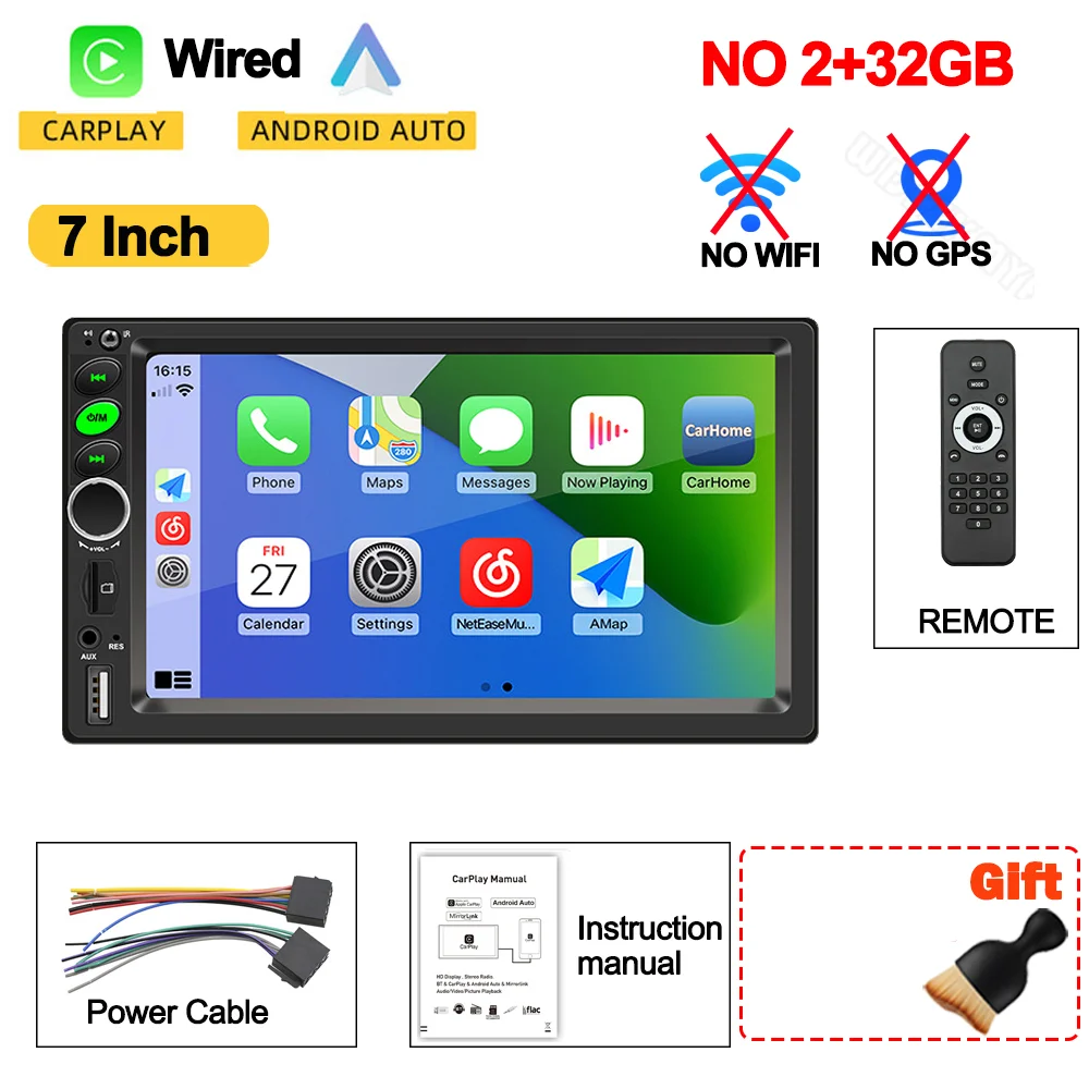 7/9/10 ''2 Din Android 13 auto Autoradio 64G Multimedia Video Universele Stereo Carplay gps Voor Volkswagen Nissan Hyundai Kia speelgoed