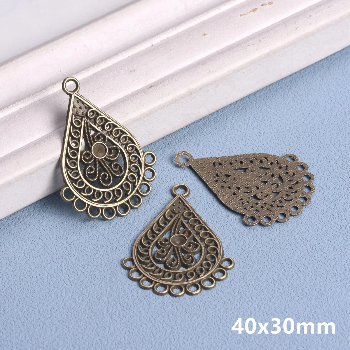 10pcs Antique Bronze โลหะโคมระย้าจี้ตัวเชื่อมต่อ Bails สําหรับ DIY Dangle ต่างหูเครื่องประดับทําผล