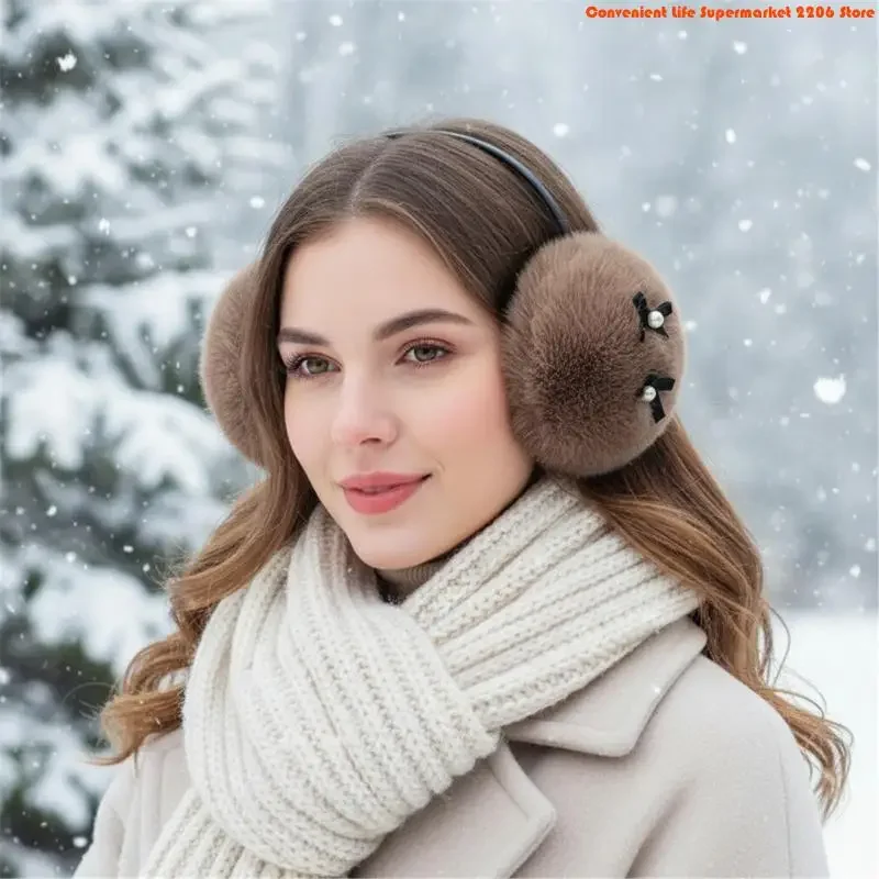 F92D Fashionable Fleece Ear Covers Cold Weather Protections Lightweight Ear Warmers For Men Women Winter Accessories