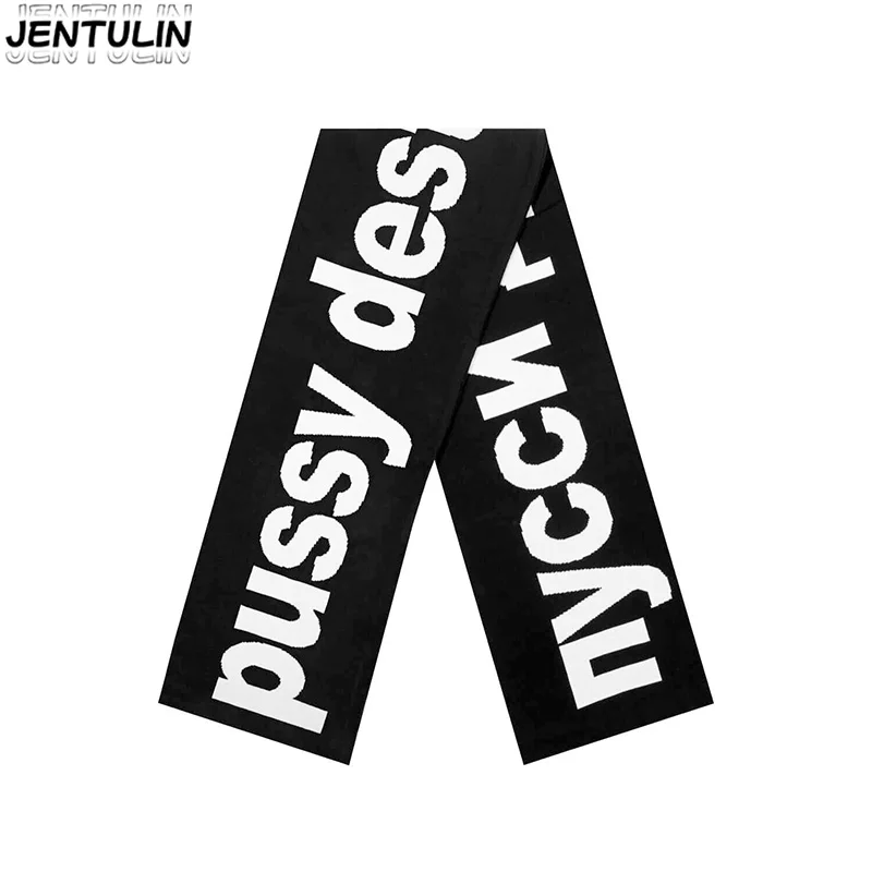 

Women Knitting Scarf Destroyer Russian Hip Hop Pullover Unisex Warm Shawl Scarve Y2K Streetwear Российский модный марка шарф