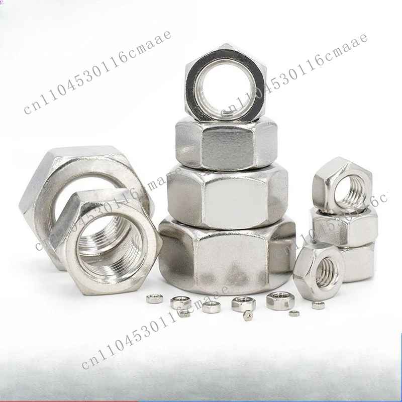 Stainless steel hexagonal nut 304/316/201 hexagonal nut screw cap hand screw nut factory wholesale M3-M64