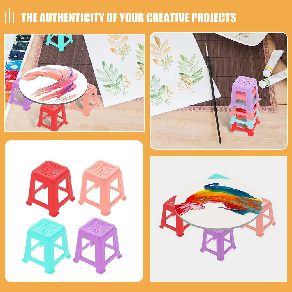12Pcs Mini Canvas Painting Stands Plastic Non-Slip Paint Risers for Fluid Acrylic Pouring Supplies Metal Fish Wall Decoration