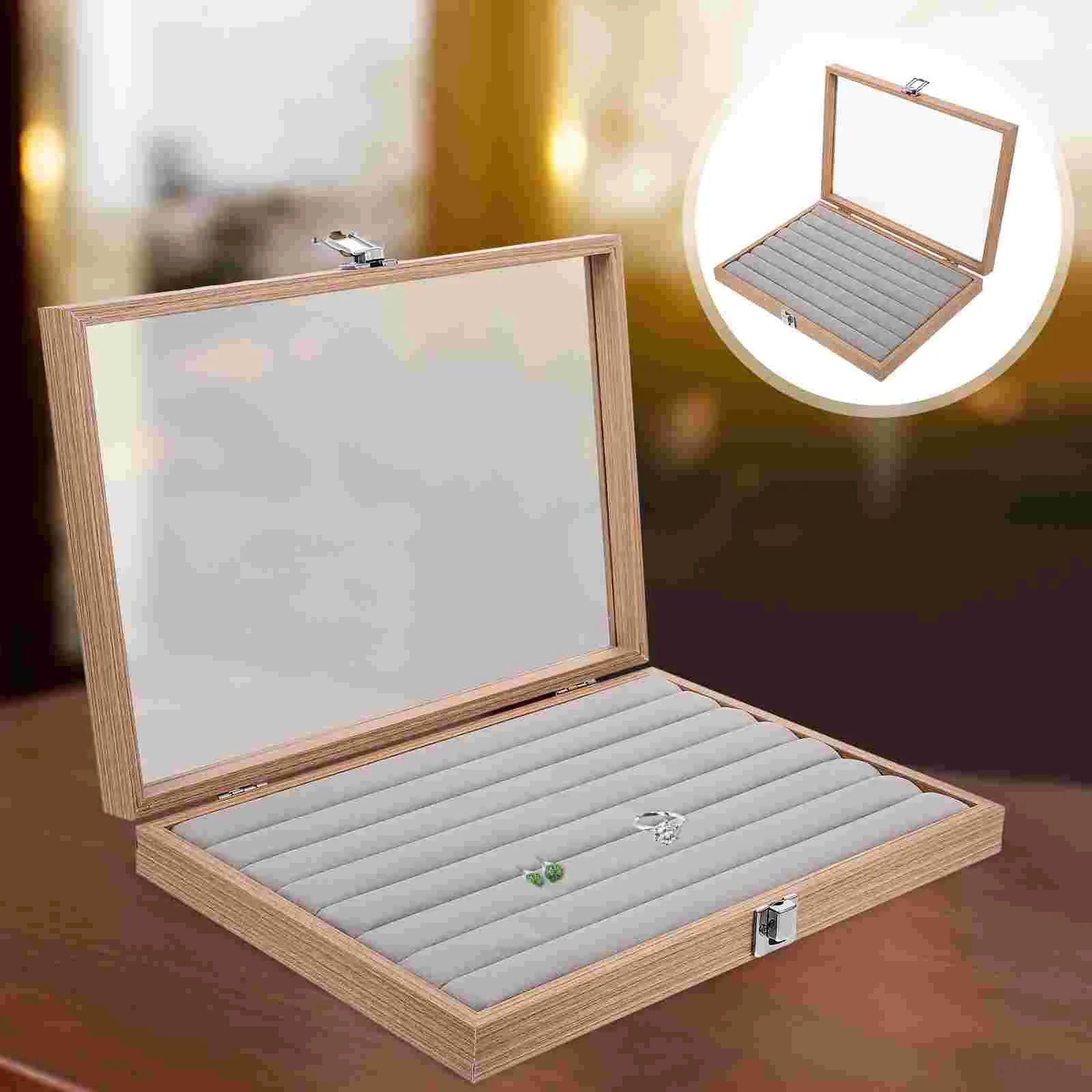 

Travel Jewelry Case Earrings Storage Container Organizer Holder Transparent Lid 3500X2400X500CM Necklace Tray Man