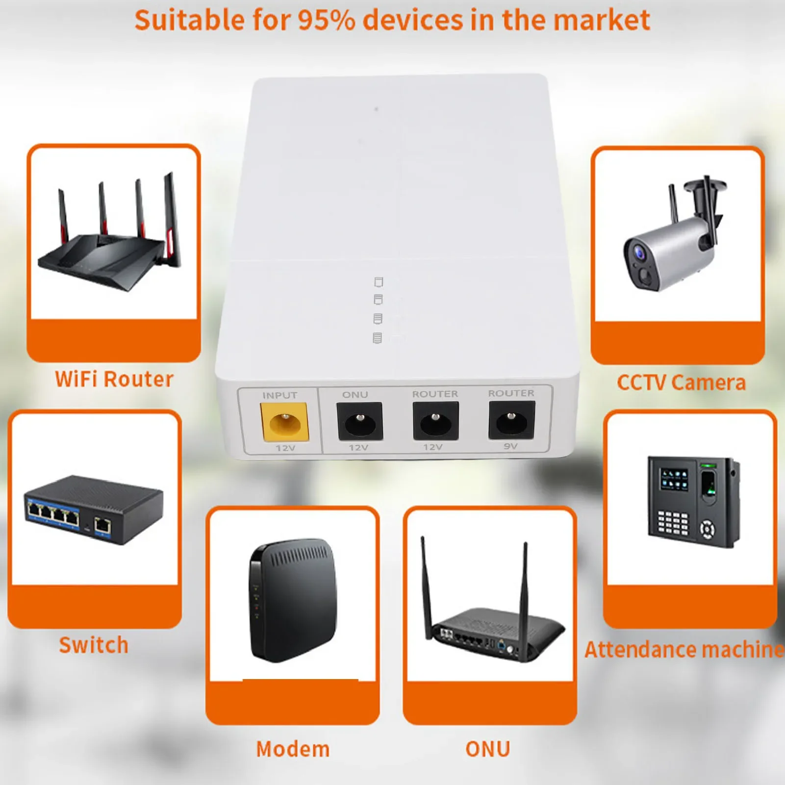 كاميرا UPS صغيرة احتياطية بقدرة 6000 مللي أمبير في الساعة، مصدر طاقة غير منقطع عالي السعة لمودم التوجيه، مصدر طاقة غير منقطع #3