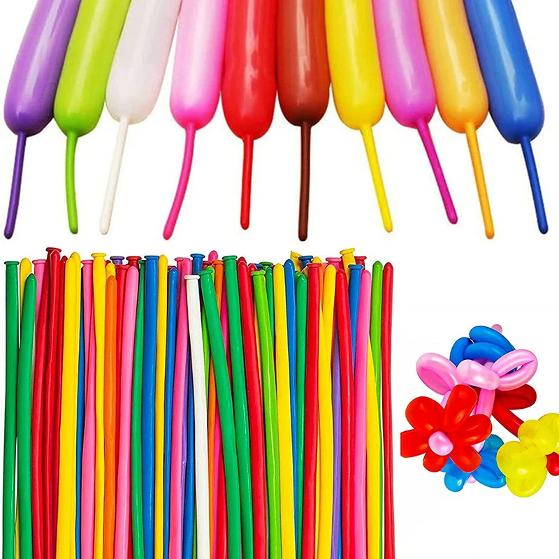 260q 100pcs Long Balloons Kit 1.8g Thickened Latex Skinny Balloons For Birthday Party Wedding Christmas Decor DIY Kids Toys