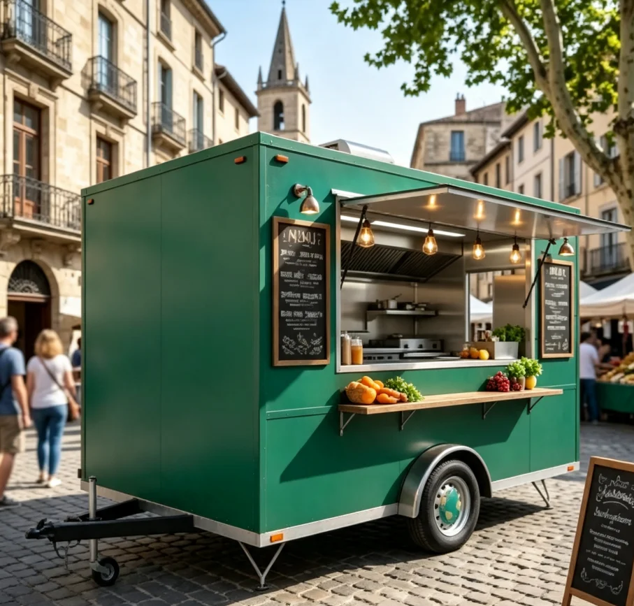 Kitchen Food Truck Fully Customize Europe Steel Trailer Full Ice Small Stainless Mobile Food Trailer