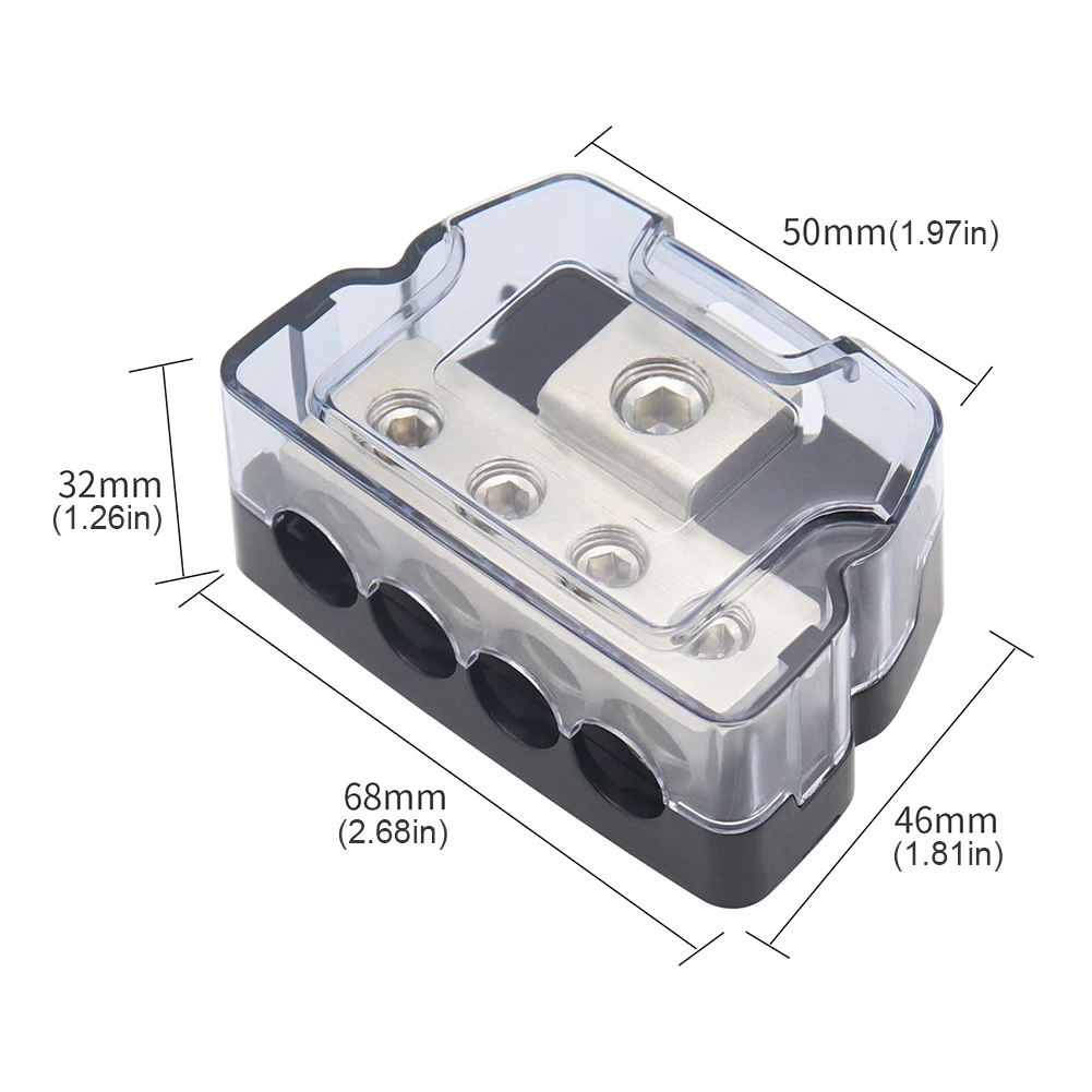 Scatola di terra multifunzionale a 2/3/4 vie Calibro 0/4 in scatola di giunzione per blocco di distribuzione calibro 4/8 per amplificatore audio stereo per auto