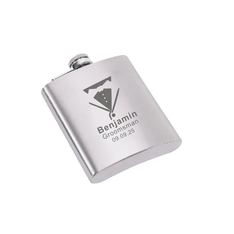 

Father's Day Gifts Engraved Logo 7oz Stainless Steel Only Hip Flask Personalized Name Wedding Groomsman Bridal's Dad Diy Jewelry