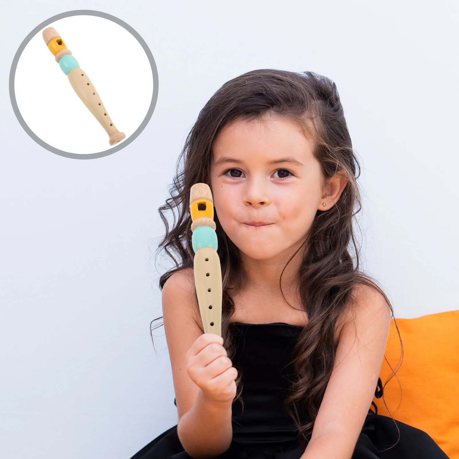 

Wooden Flute for Kids Musical Instrument Early Education Portable Design Gentle Tone Toddler School Home Interactive Learning