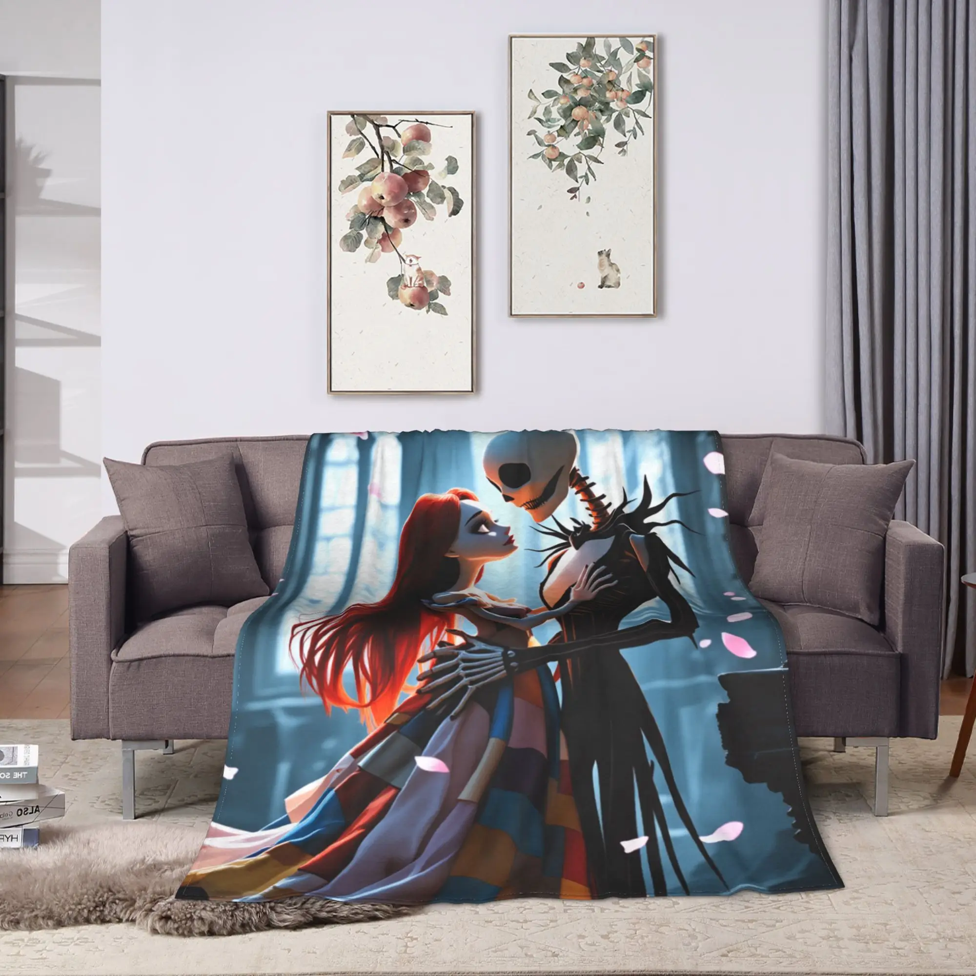 بطانية ناعمة دافئة بوي فتاة التخييم كابوس قبل عيد الميلاد رمي بطانية الفانيلا المفرش الأريكة السرير الرسم غطاء السرير