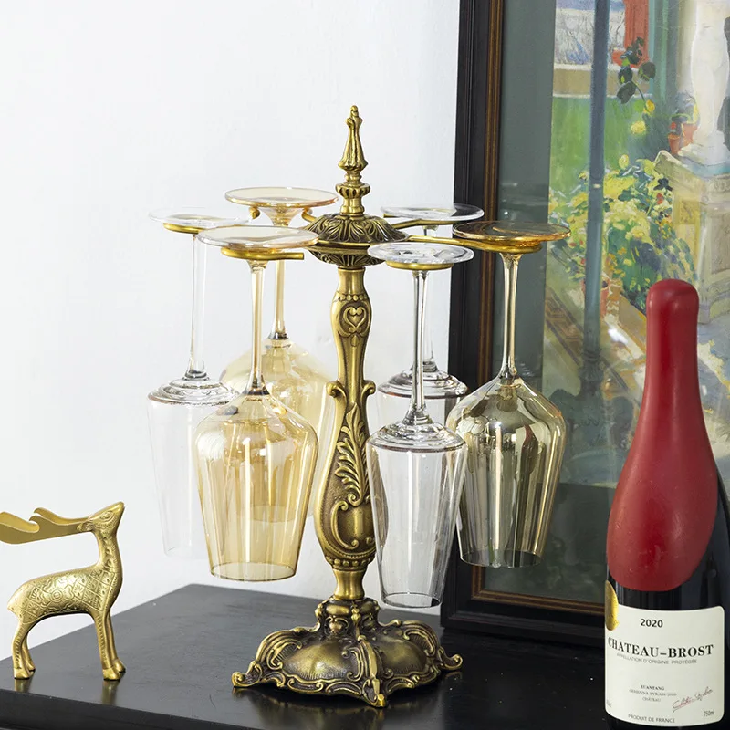 HYS high-grade light luxury red wine glass holder, living room dining cabinet, bar counter upside down wine glass holder,