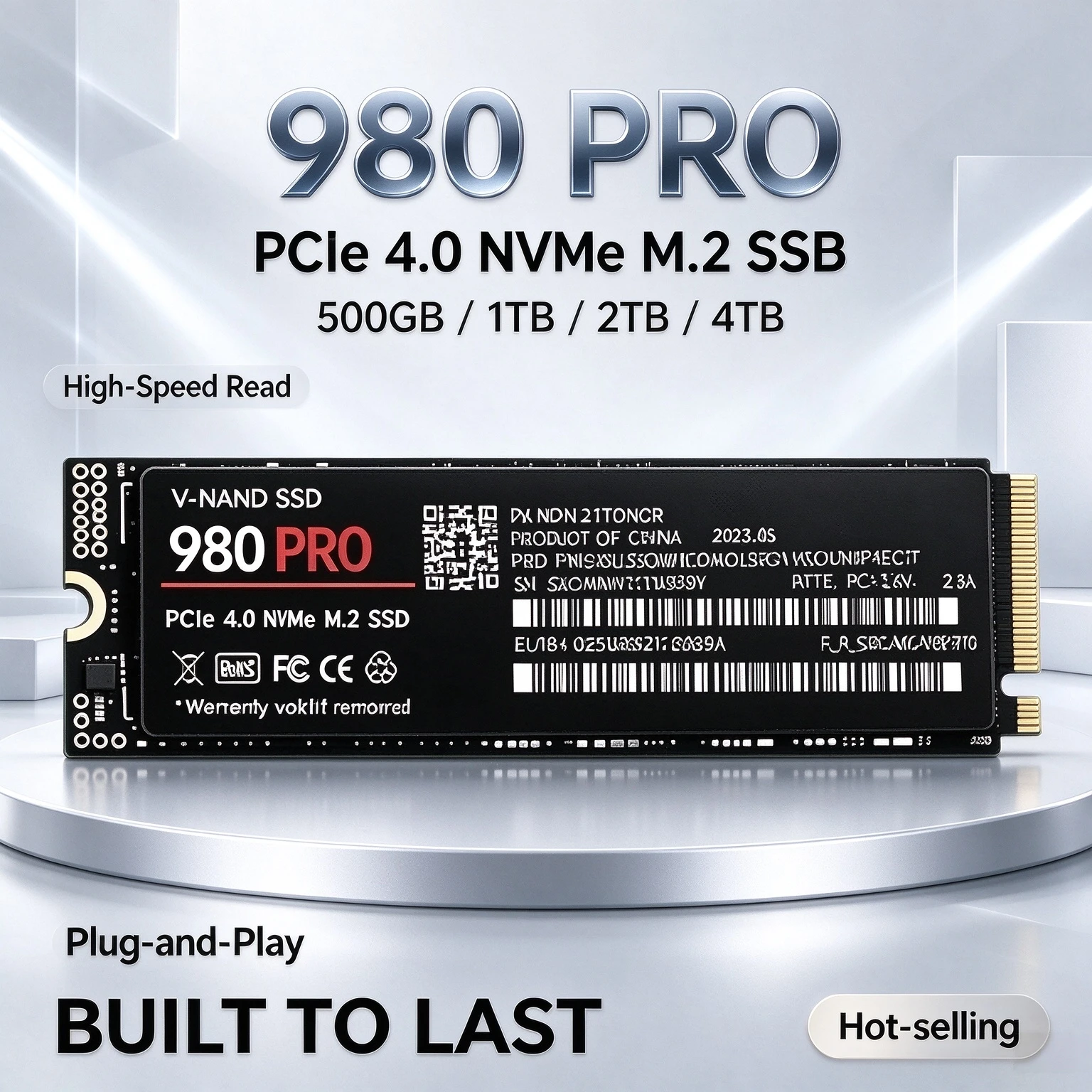 SSD Interno 980 Pro M.2 2280 NVMe de Alta Velocidade 1TB 2TB 4TB para PS5, Jogos e Mac com Alta Leitura e Escrita