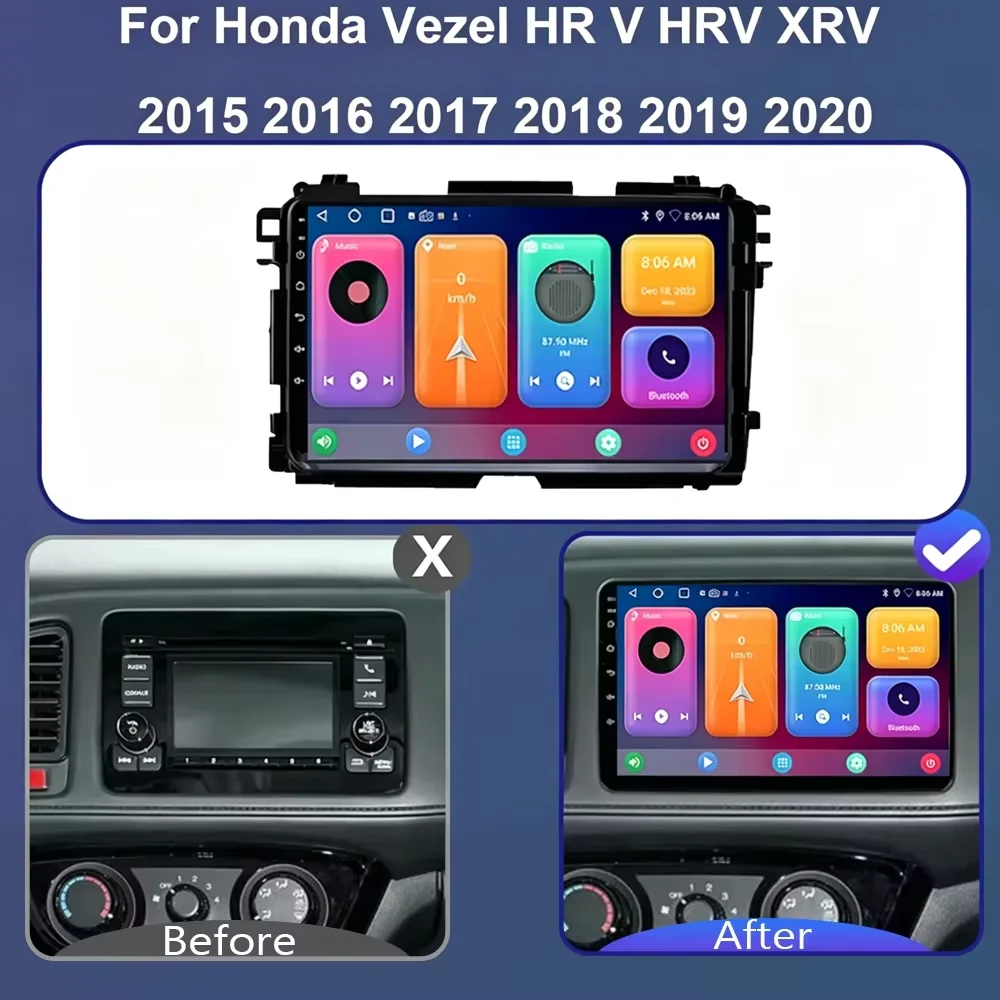 Cortex-A76 Octa-Core Android 16 Car DVD For Honda Vezel HR V HRV XRV 2015 - 2020 Car GPS Stereo Head Unit Multimedia Player GPS