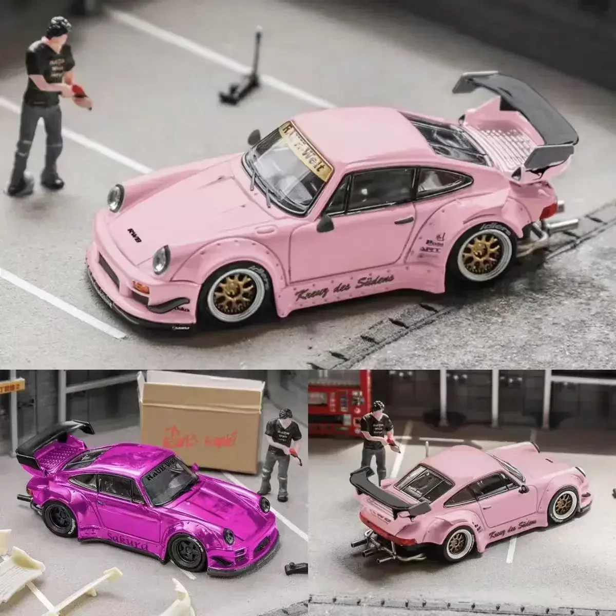 Star Model 1:64 RWB 930 964 Rear Wing Edition Australian pink