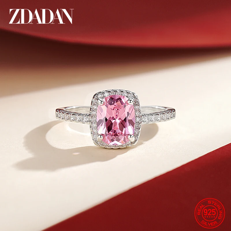 ZDADAN-anillos de Esmeralda Vintage para mujer, joyería de compromiso de boda, Plata de Ley 925