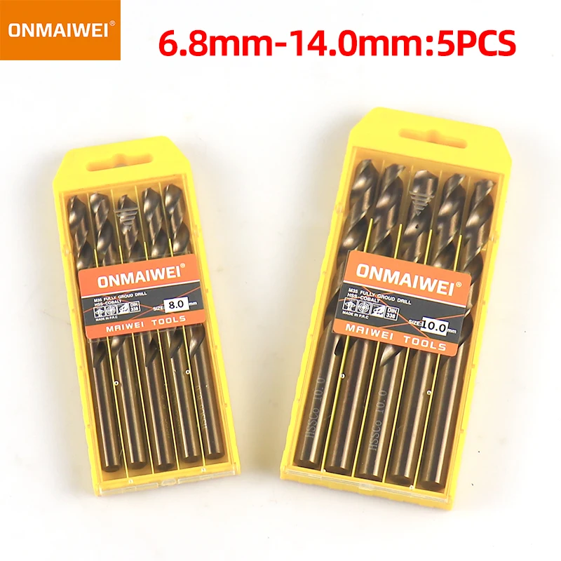 Imagem -06 - Hss M35 Cobalt Twist Broca Grupo Bits de Tungstênio Sólido Alumínio Madeira de Ferro Brocas de Metal 113 mm 5-10 Pcs Aço Inoxidável