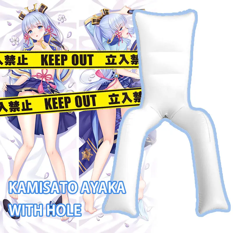 

Надувная подушка для тела в стиле аниме Kamisato Ayaka Dakimakura Air с карманом Onahole Genshin Impact, воздушные подушки с разделенными ногами