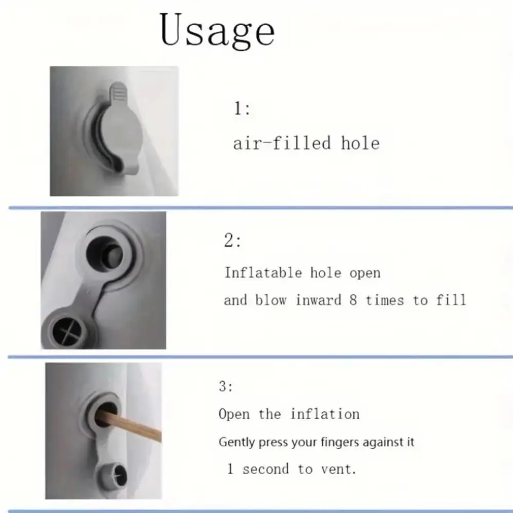 

PVC Material Office Nap Pillow Head Support Headrest Inflatable Travel Pillow Foldable Grey Chin Support Pillow Airplane Car