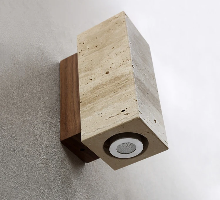 Natural Yellow Cave Stone Wall Lamps for Living Room Bedroom Bedside Designer Creative Japanese Style Corridor Lighting Fixture