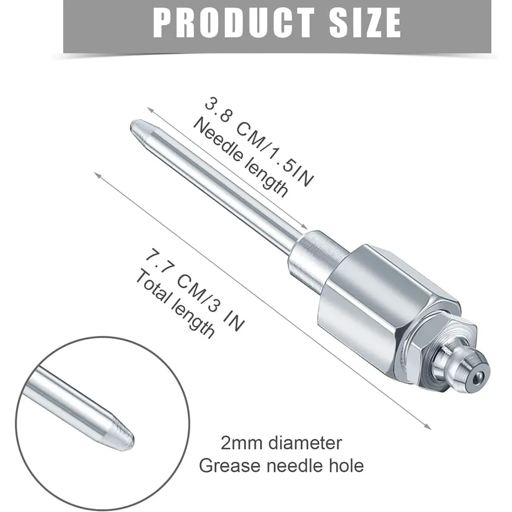 18 Inch Grease Needle - Ensures Precise Grease Application This Needle Air Nozzle Easily Reaches Deep Hole Locations Silver