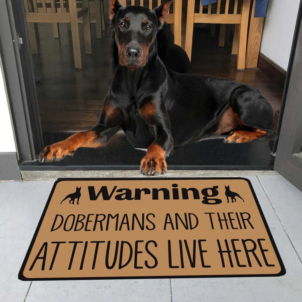 CLOOCL Popular Doormat Rottweilers and Their Attitudes Live Here Doormat Anti-Slip Absorbent Door Mat Bedroom Mat Drop Shipping