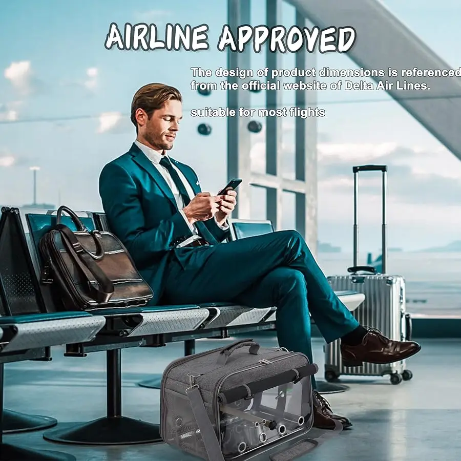 

Bird Carrier Airline Appro ed, Bird Tra el Cage with Indestructible Stainless Steel Mesh, Bird Tra el Bag Lightweight and Portab