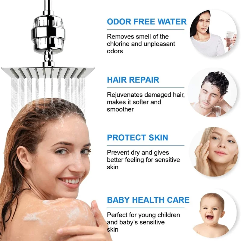 

A38T-25 Ступенчатый душевой фильтр АБС-пластик со сменным фильтром для жесткой воды, смягчитель воды, фильтр для насадки для душа