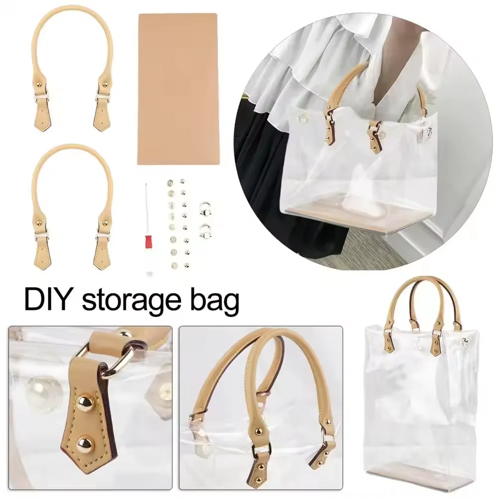 Fashion TPU Clear Tote Bag Large Capacity Handbag Making Kit DIY Handmade Shoulder Bag Gift Bag WomenTravel Accessories