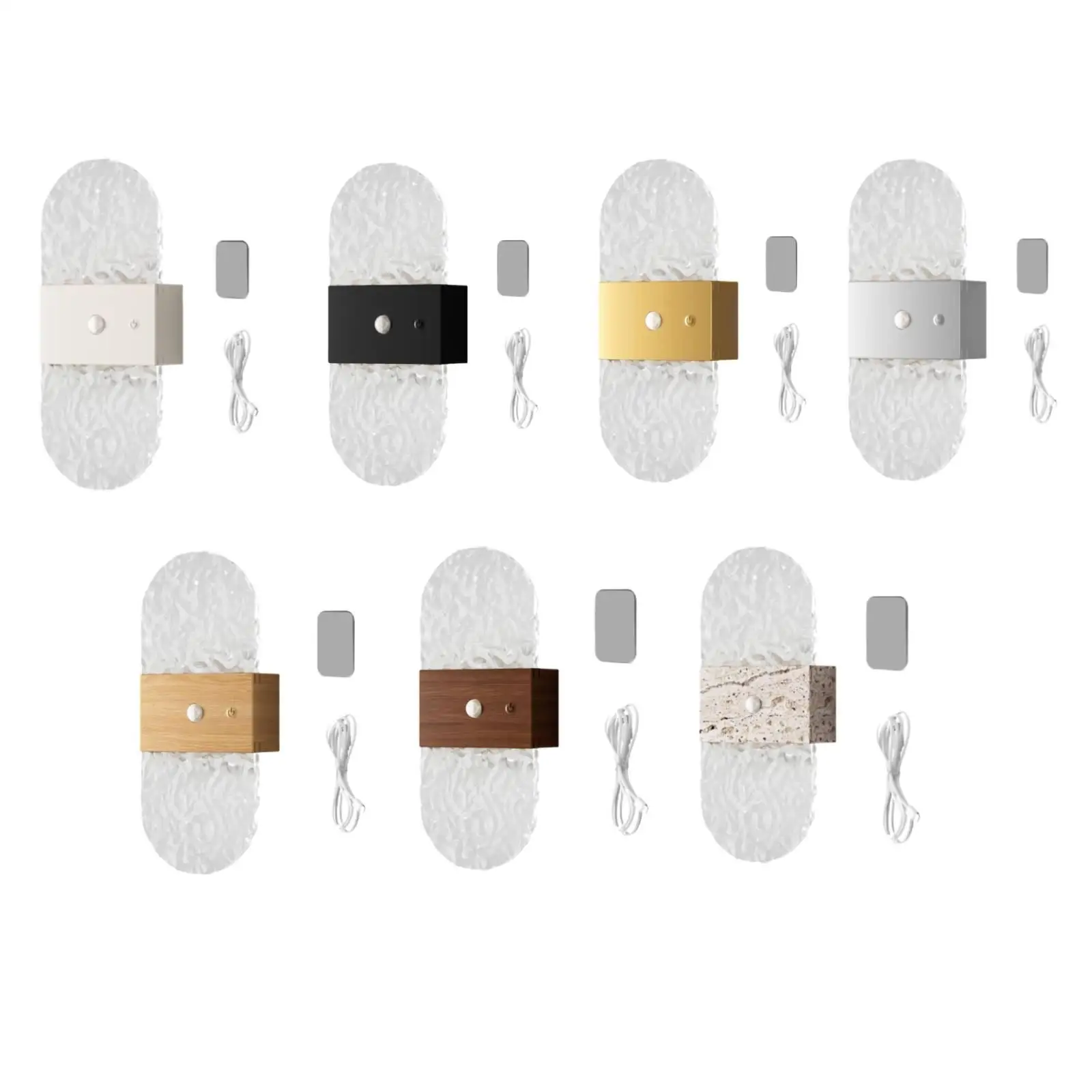 Bedroom Wall Sconce LED Acrylic Wall Lamp Motion Sensing Battery Operated Wall Light for Hallway and Living Room