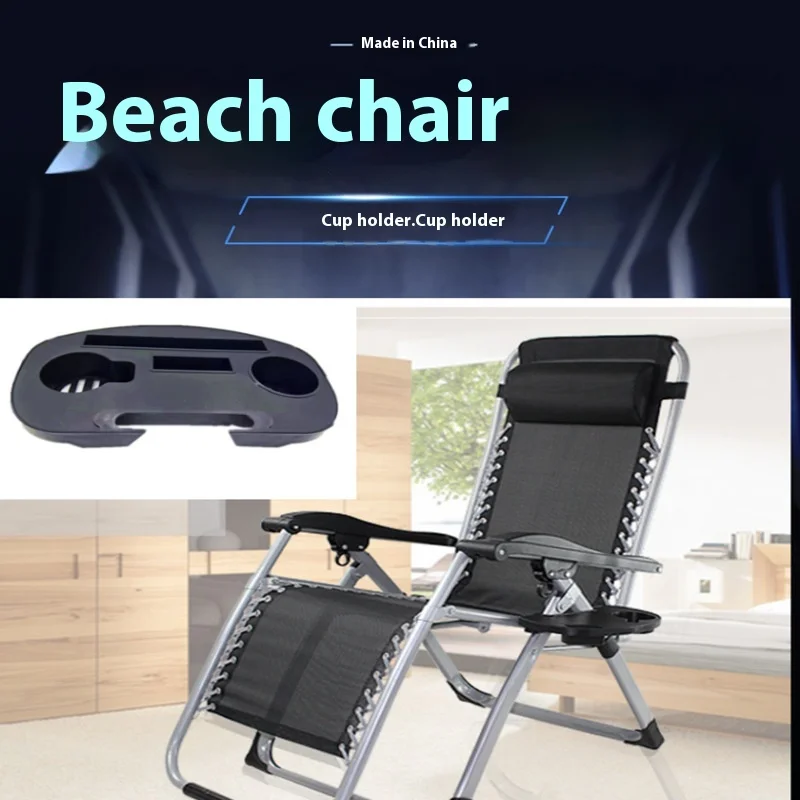 Sun Loungers Outdoor Zero Gravity Chair Wood Armrest XXL Camping Lounge Patio  Padded Folding Lawn Recliner with Cup Holder