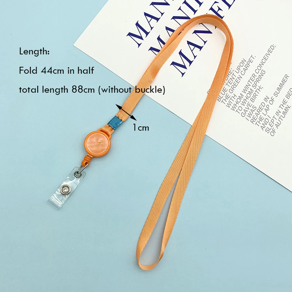 1pcs Lanyard With Retractable Badge Reel Employee Name Identification Card Hang Rope Anti Loss Neck Lanyard Accessories