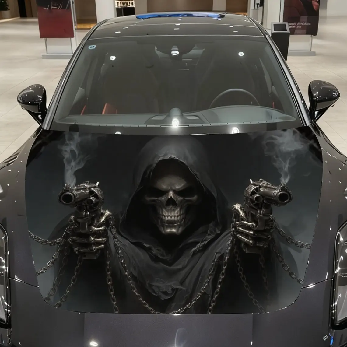 

Chain Robe Skeleton Car Hood Stickers-PVC Vinyl Stickers,car Graphic Hood Stickers, Fashionable Truck Accessories,vehicle Decora