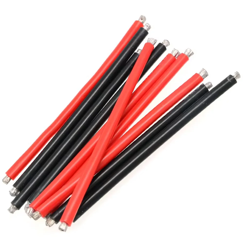 10pcs/lot 10CM Silicon Wire 8 10 12 14 16 18 20 22AWG Heatproof Soft Silicone Silica Gel Wire Cable (5 Red+ 5 Black) )