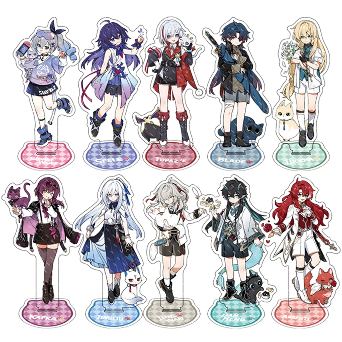 Honkai：Star Rail Anime Derivative Products Acrylic Stand Character Personage Ornament BLADE JINGLIU JINGYUAN DANHENG Keychain