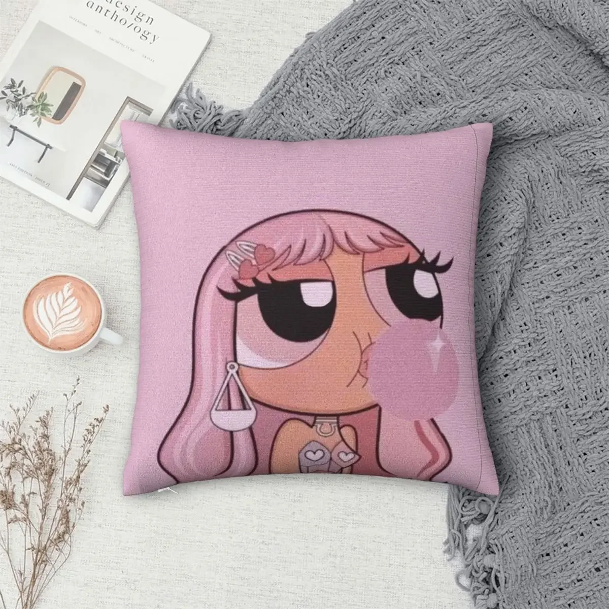 Bubble Gum Girl Powerpuff Girls Pillowcase Polyester Pillows Cover Cushion Comfort Throw Pillow Sofa Decorative Cushions Used