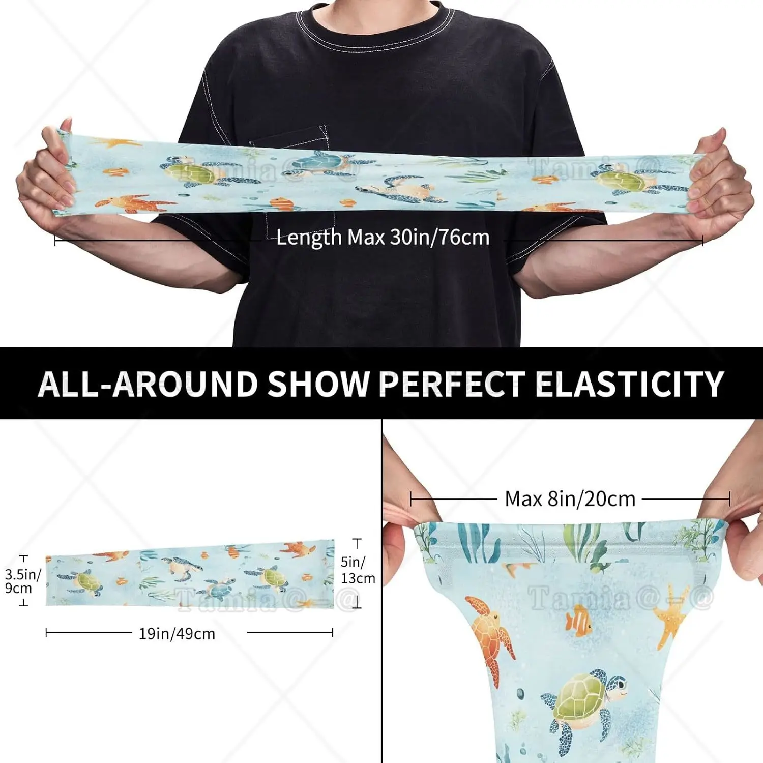 Cute Sea Turtles Cooling Sleeves Arm Sleeves Turtles Sun Arm Cover for Men Women Cycling Golfing - view 4