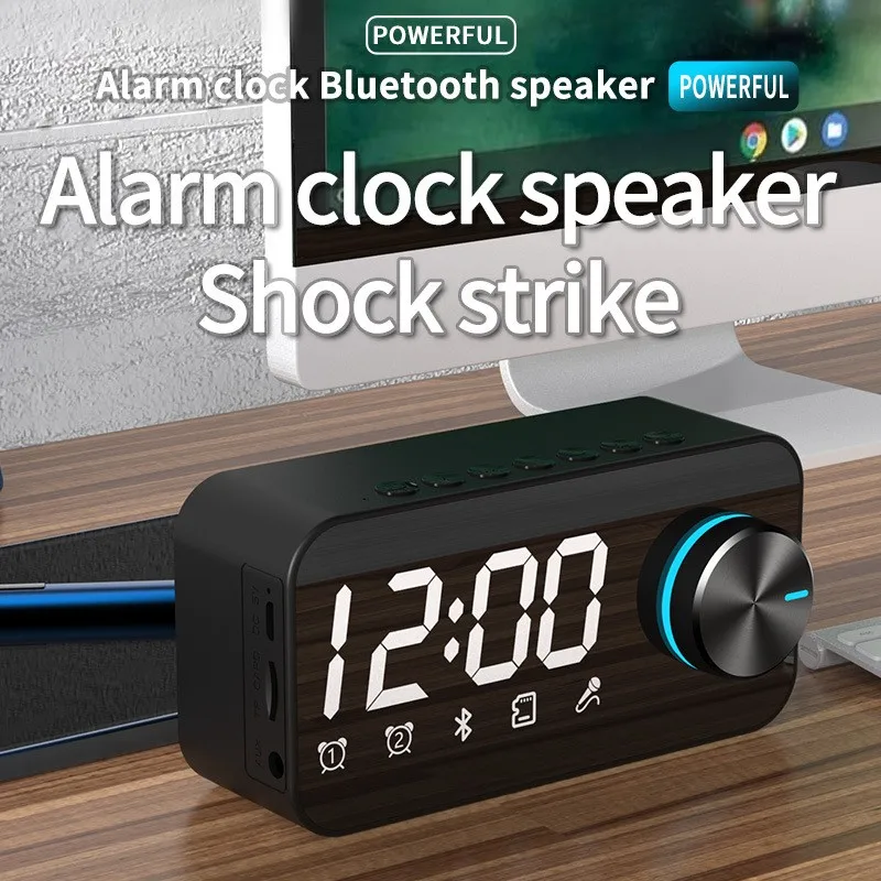 Portable Wireless Speaker RGB LED Night Light Multi-Functional Alarm Clock TF Card Compatible Two-way Audio